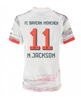 Bayern Munich Nicolas Jackson #11 Maglia Gara Trasferta Repliche 2025-26 Donna Maniche Corte Bayern Munich Nicolas Jackson #11 Maglia Gara Trasferta Repliche 2025-26 Donna Maniche Corte